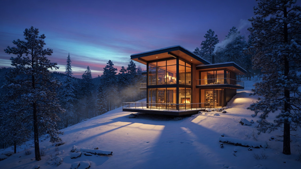 Alpine glass cabin