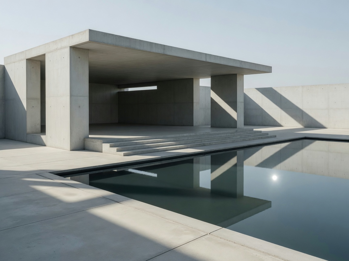 Concrete pavilion noon